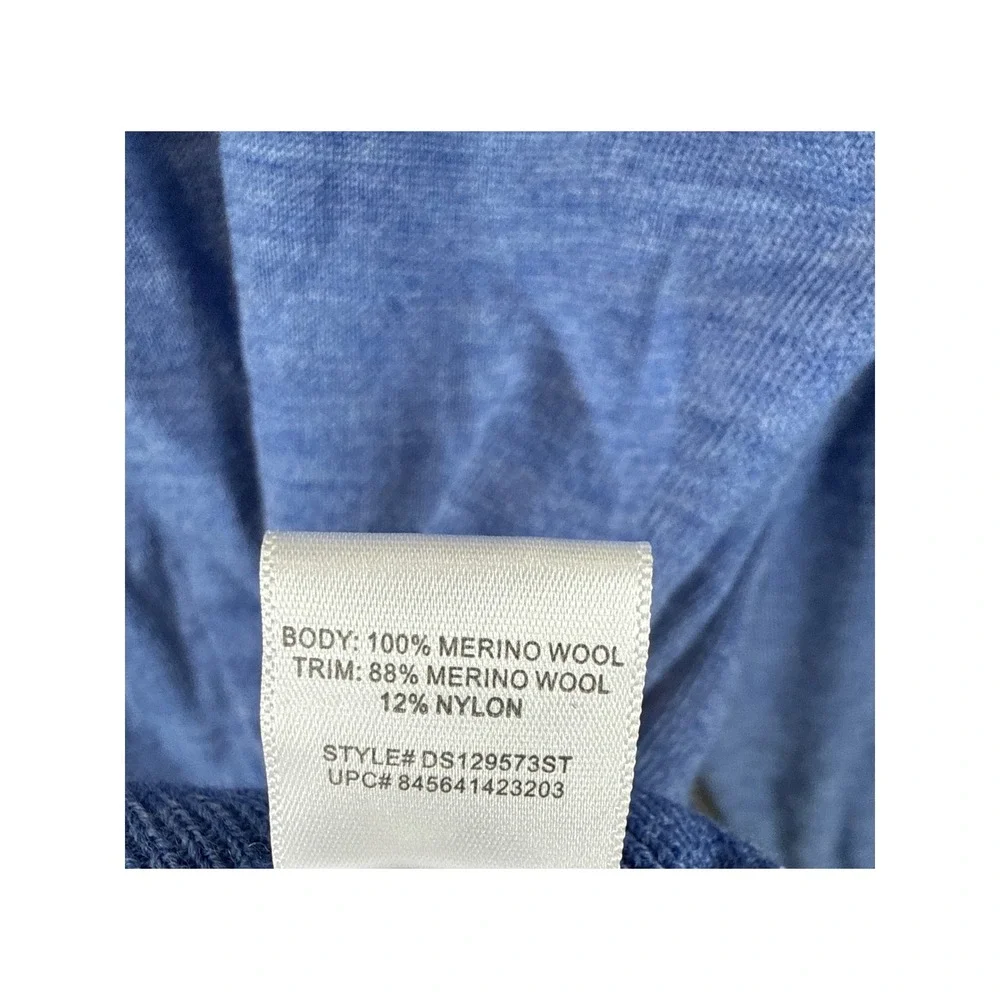 NWT Alan Flusser Polo Sweater‎ Mens XL Blue Merino Wool Long Sleeve Quiet Luxury